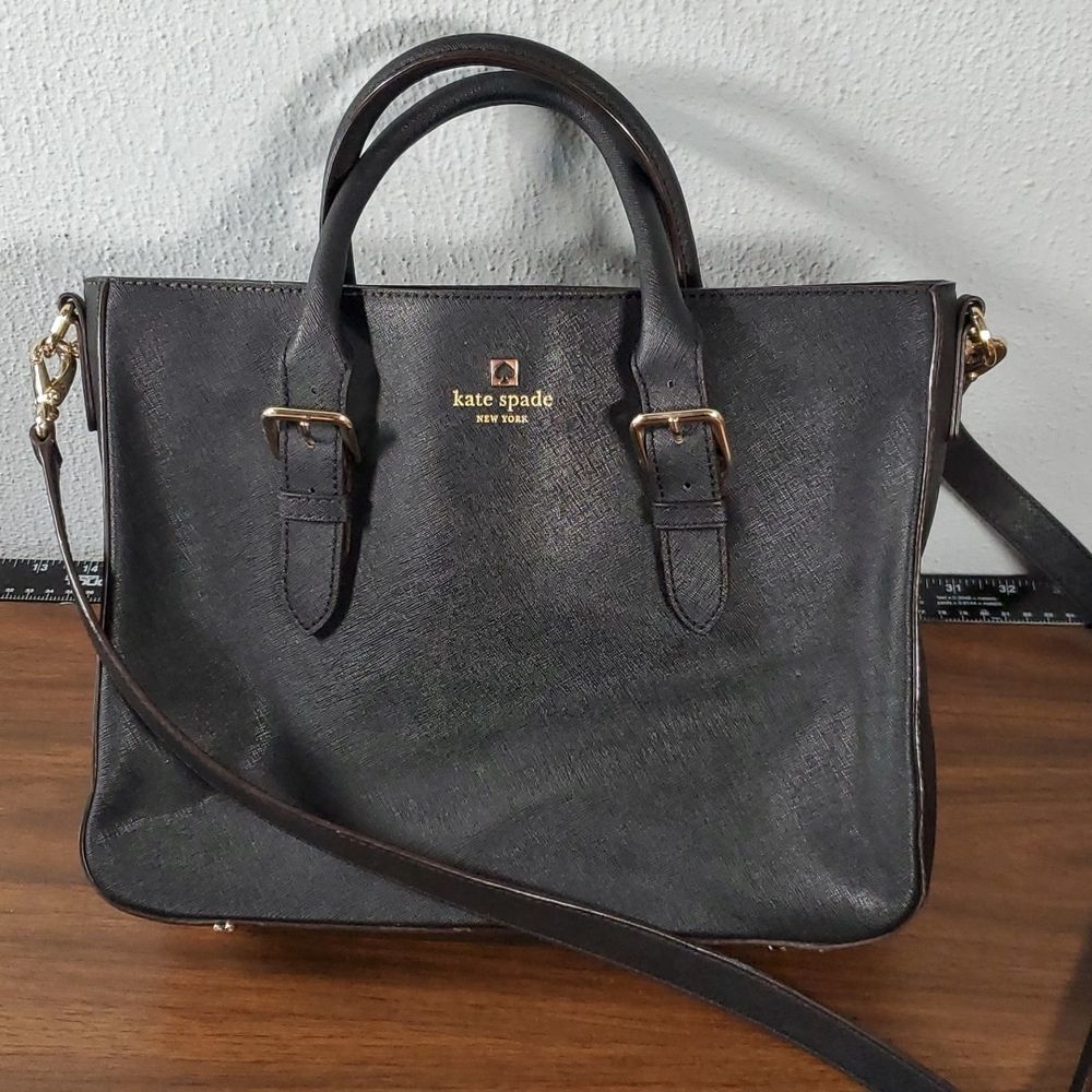 Kate Spade Black Leather Buckle Bag